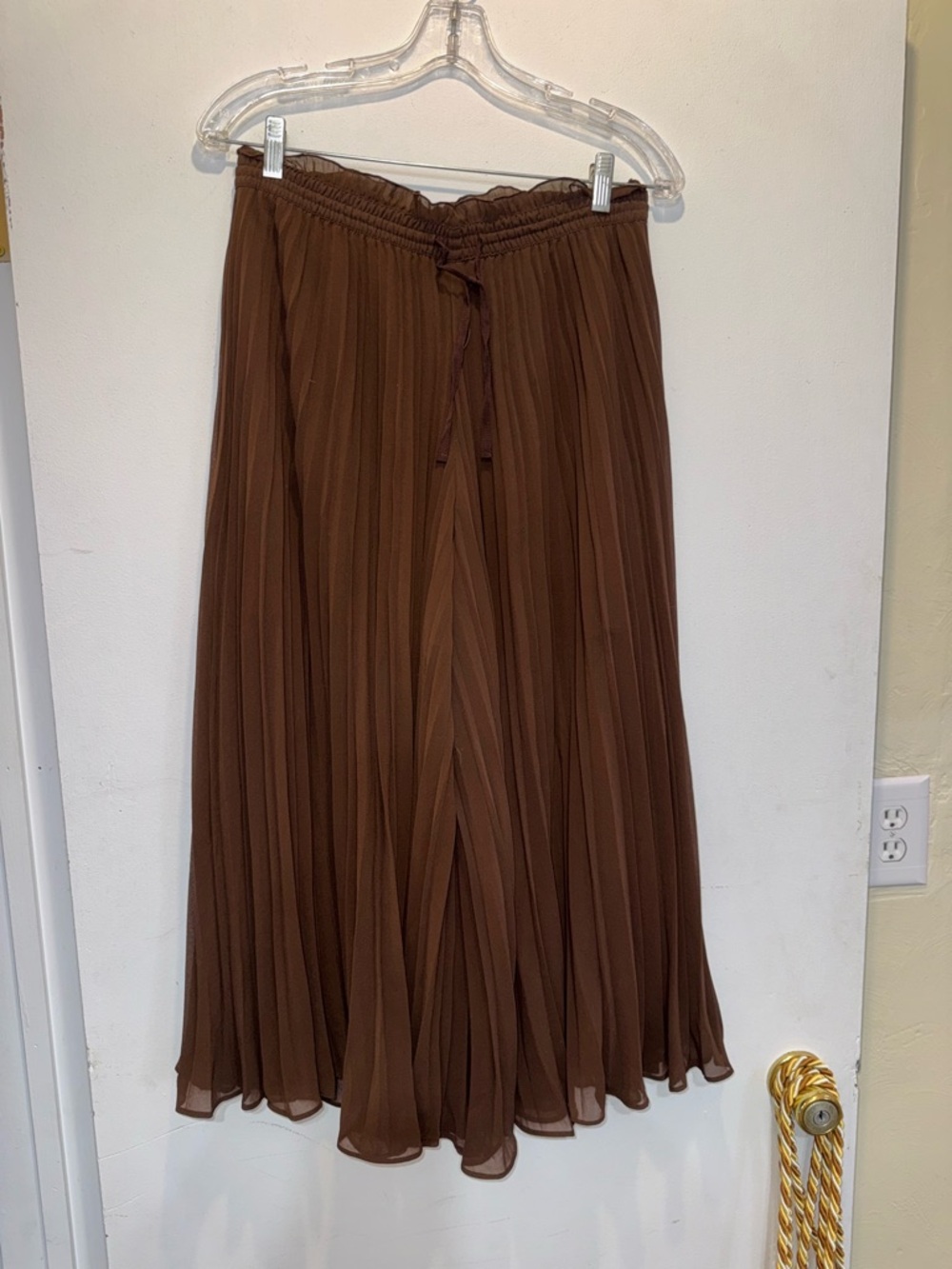Zara Chocolate Brown Pleated Midi Pants